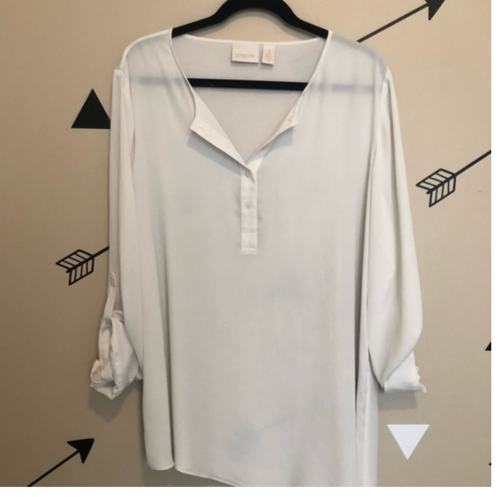 White asymmetrical blouse